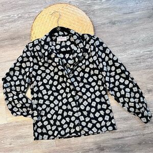 Vintage 90’s‎ Pendleton crown printed satin blouse